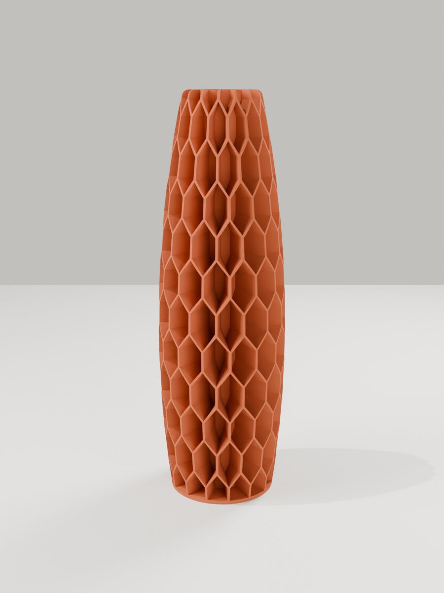 Tower Vase No. 05 in Terrakotta – quelia Dekovase aus dem 3D-Druck