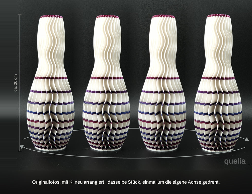 quelia Wave 20 cm, Elfenbein & Regenbogen Silk, Exemplar A, Drehbild