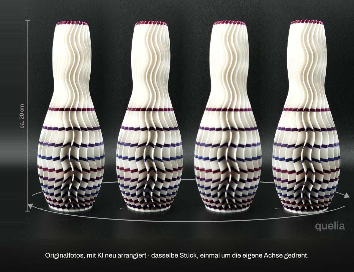 quelia Wave 20 cm, Elfenbein & Regenbogen Silk, Exemplar A, Drehbild