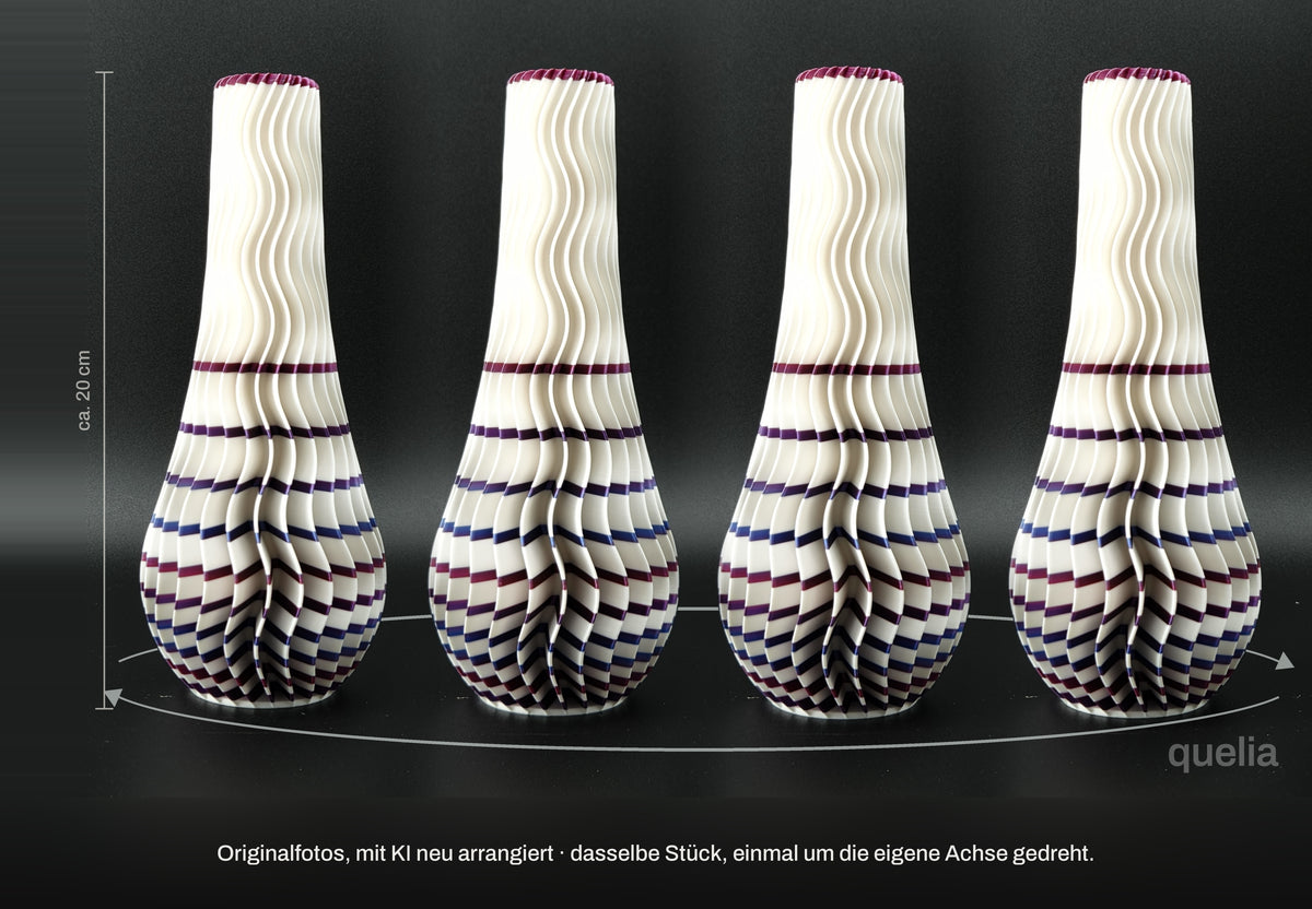 quelia Wave 20 cm, Elfenbein & Regenbogen Silk, Exemplar B, Drehbild