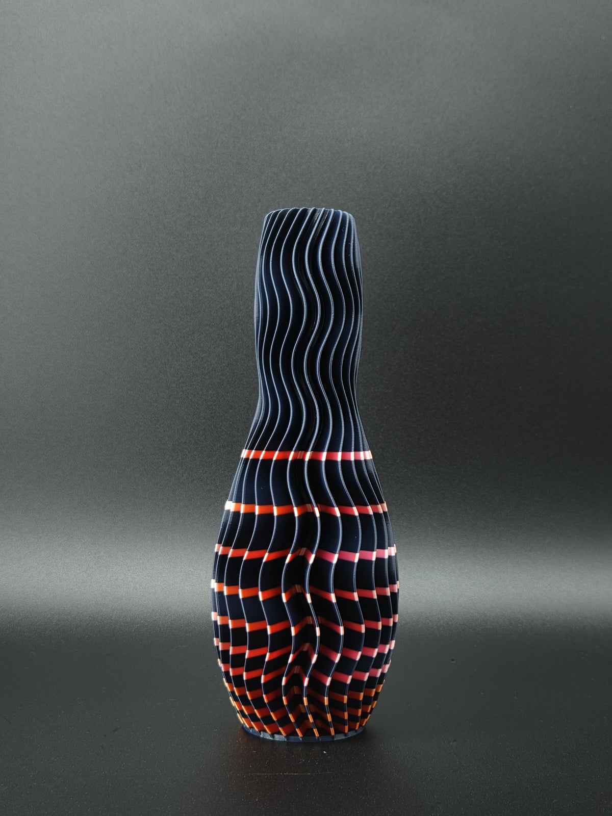 quelia Wave 20 cm, Mitternacht & Orange-Rot Silk, Exemplar A, Ansicht 1