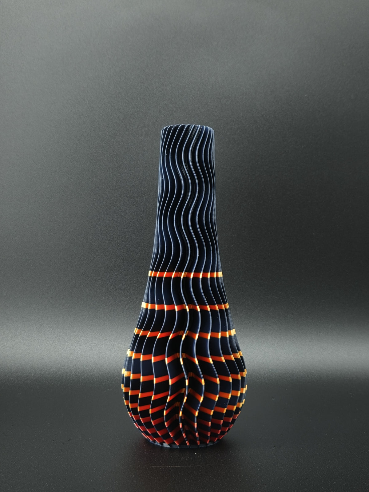 quelia Wave 20 cm, Mitternacht & Orange-Rot Silk, Exemplar B, Ansicht 1