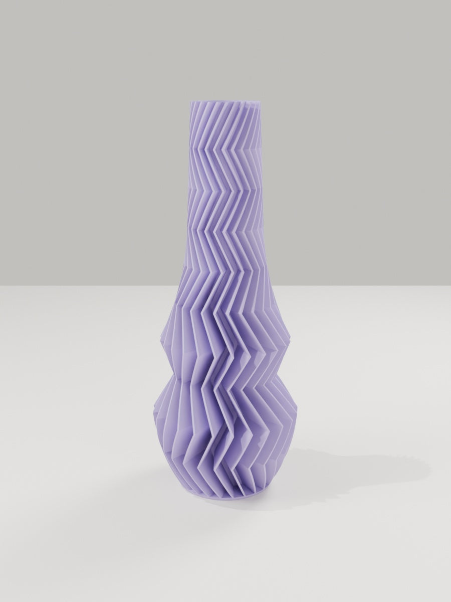 ZigZag Vase No. 01 in Flieder-Violett – quelia Dekovase aus dem 3D-Druck
