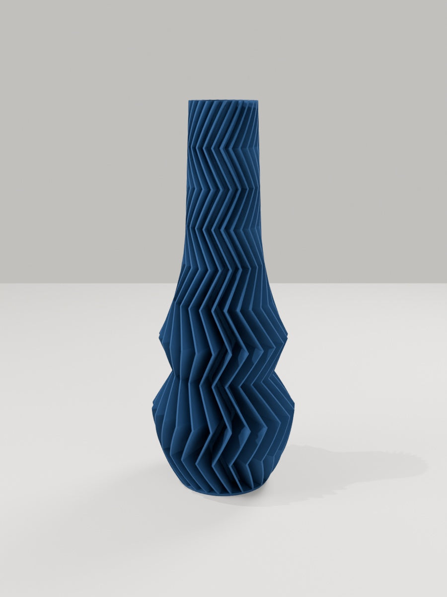 ZigZag Vase No. 01 in Marineblau – quelia Dekovase aus dem 3D-Druck