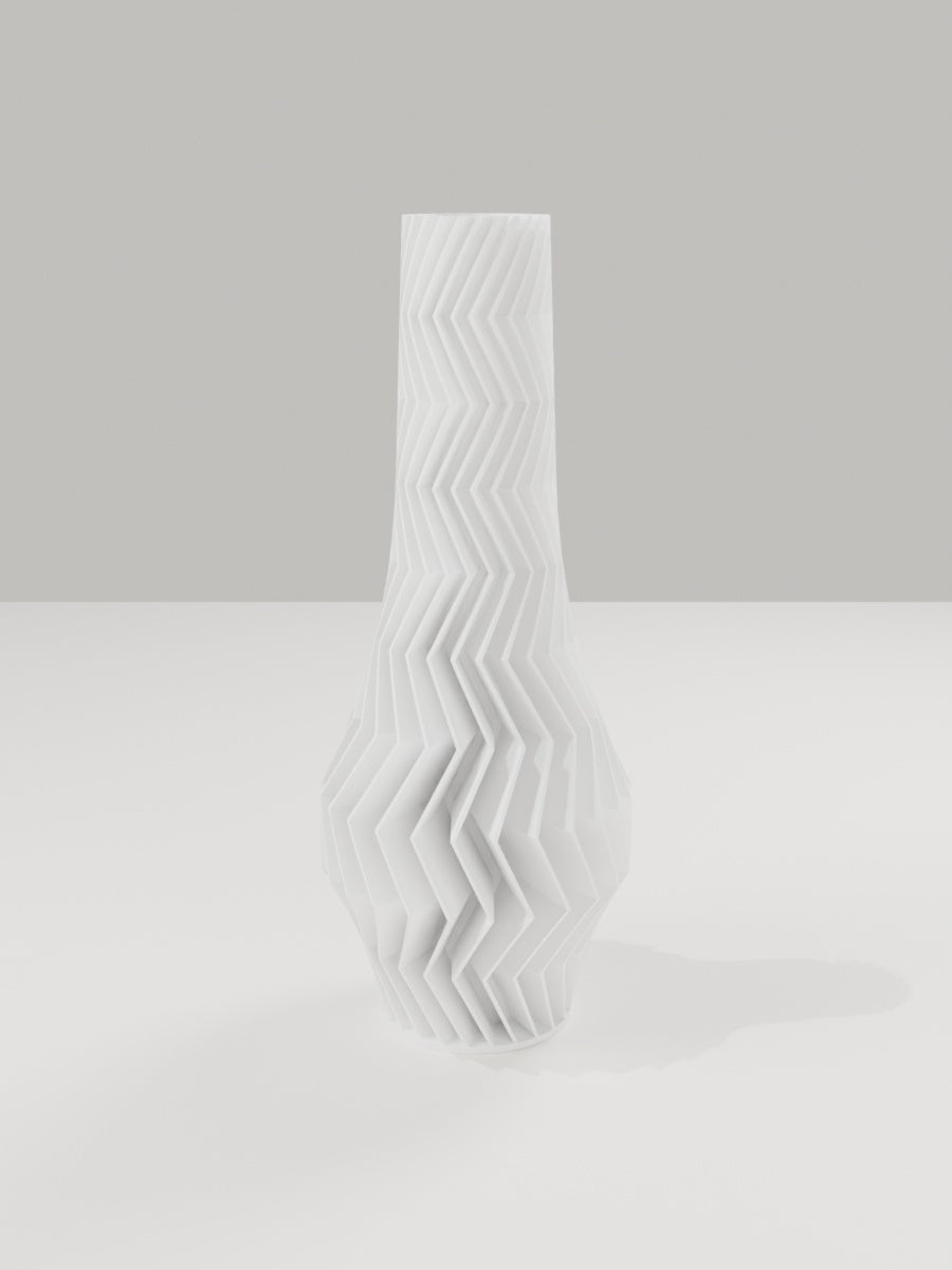 ZigZag Vase No. 02 in Elfenbeinweiß – quelia Dekovase aus dem 3D-Druck