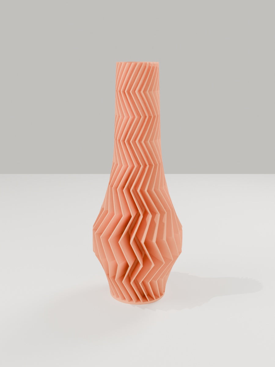 ZigZag Vase No. 02 in Mandarine-Orange – quelia Dekovase aus dem 3D-Druck