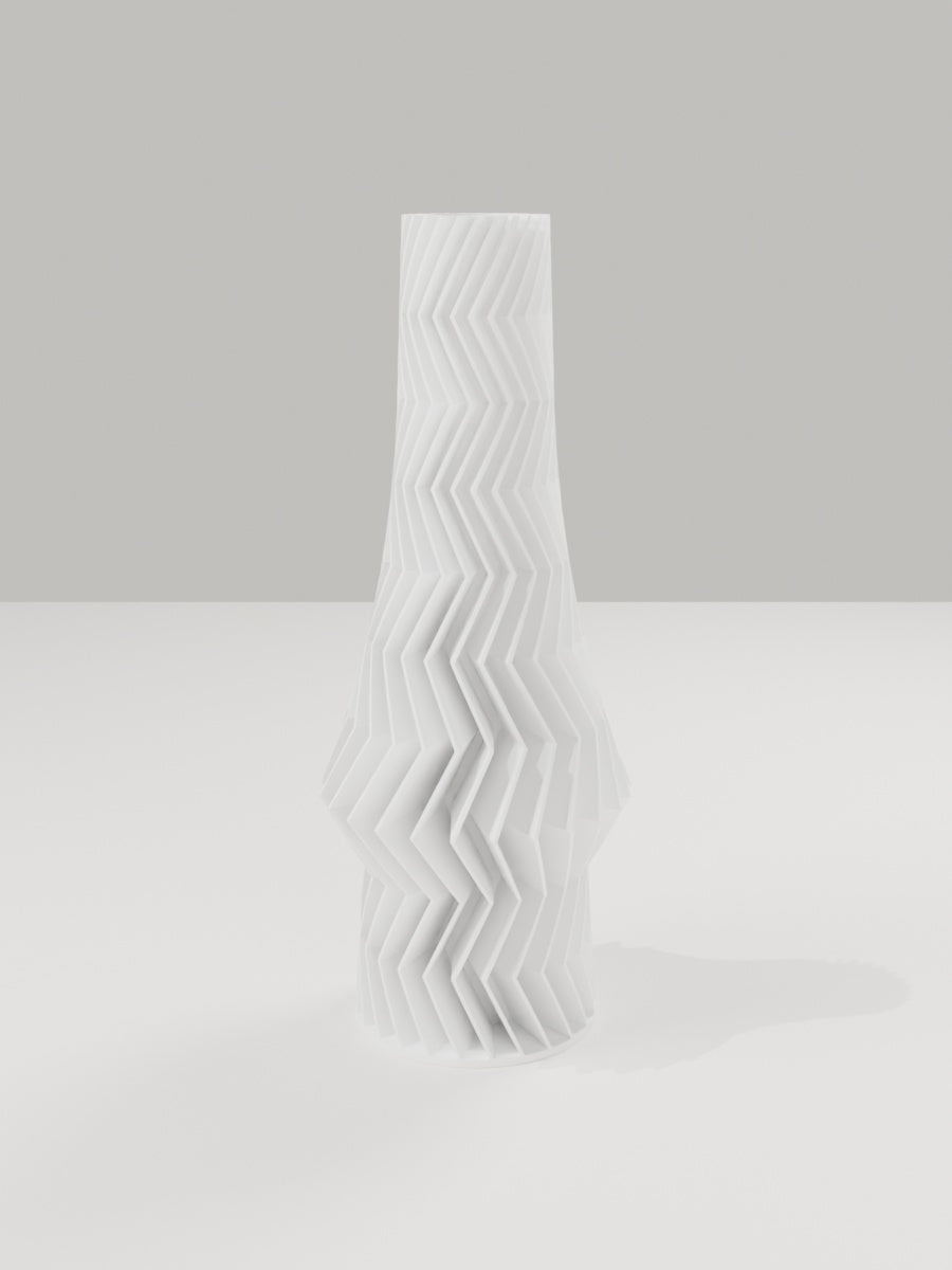 ZigZag Vase No. 03 in Elfenbeinweiß – quelia Dekovase aus dem 3D-Druck