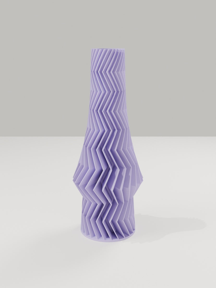 ZigZag Vase No. 03 in Flieder-Violett – quelia Dekovase aus dem 3D-Druck