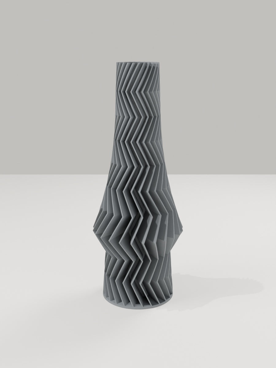 ZigZag Vase No. 03 in Grau – quelia Dekovase aus dem 3D-Druck