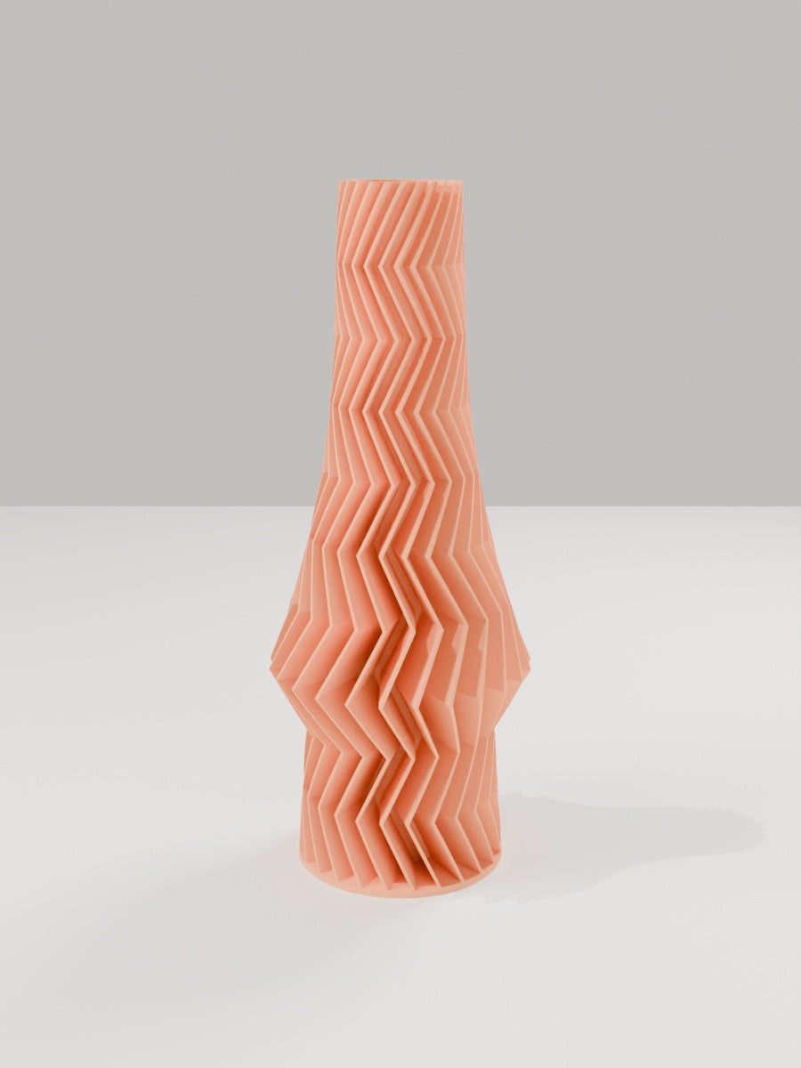 ZigZag Vase No. 03 in Mandarine-Orange – quelia Dekovase aus dem 3D-Druck