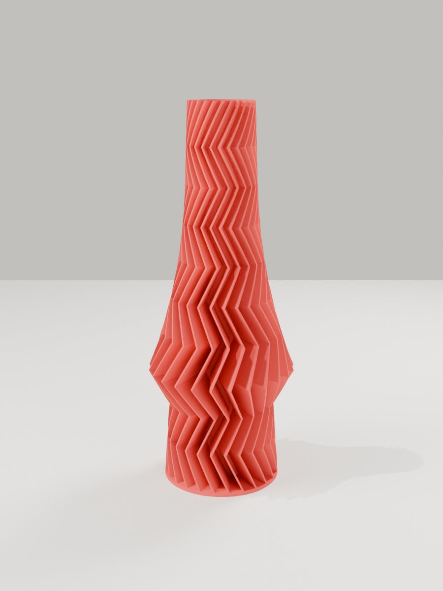 ZigZag Vase No. 03 in Scharlachrot – quelia Dekovase aus dem 3D-Druck