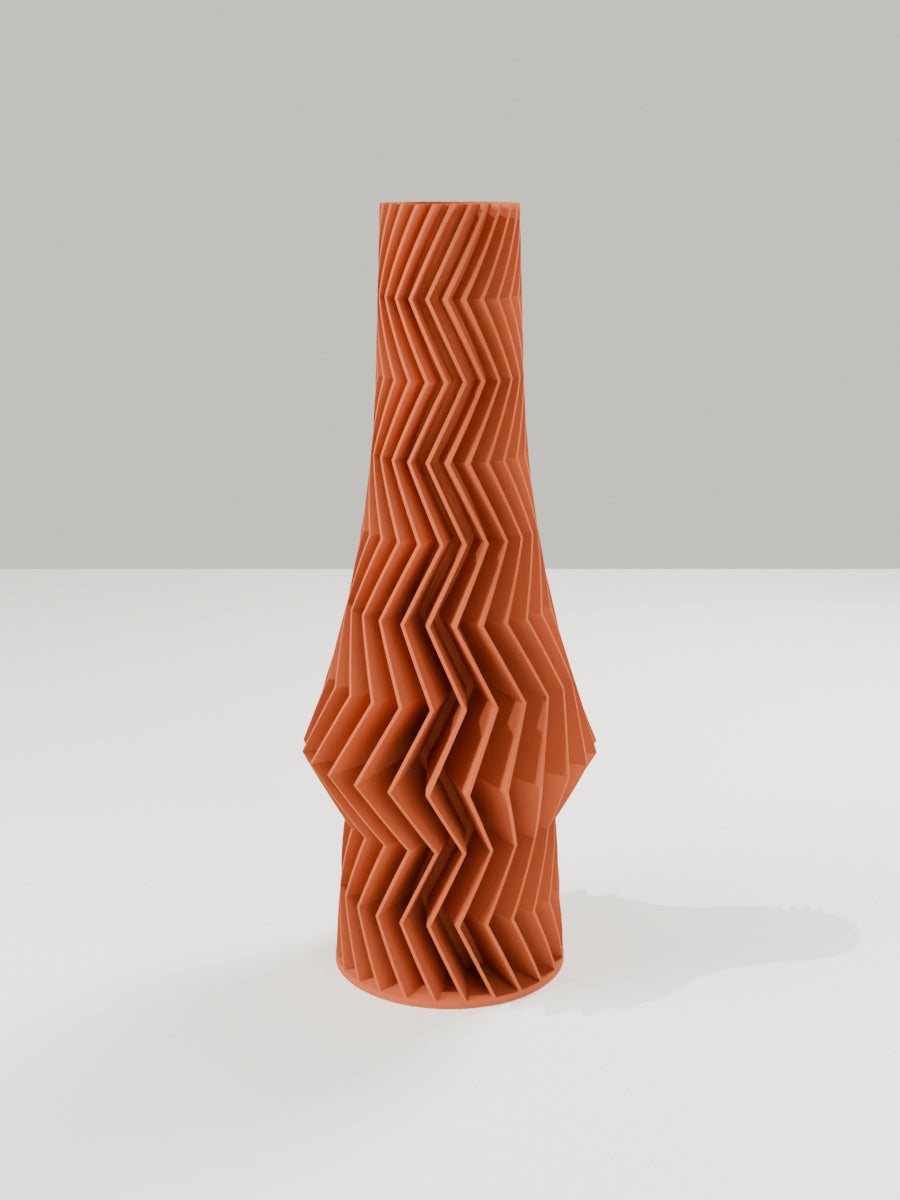 ZigZag Vase No. 03 in Terrakotta – quelia Dekovase aus dem 3D-Druck