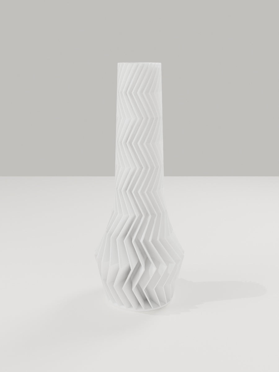 ZigZag Vase No. 04 in Elfenbeinweiß – quelia Dekovase aus dem 3D-Druck