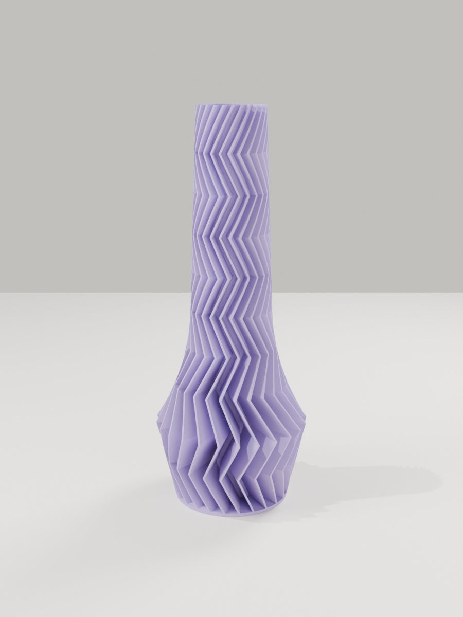 ZigZag Vase No. 04 in Flieder-Violett – quelia Dekovase aus dem 3D-Druck