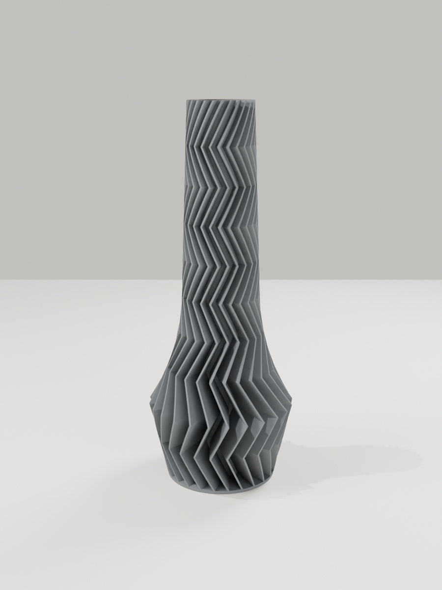 ZigZag Vase No. 04 in Grau – quelia Dekovase aus dem 3D-Druck