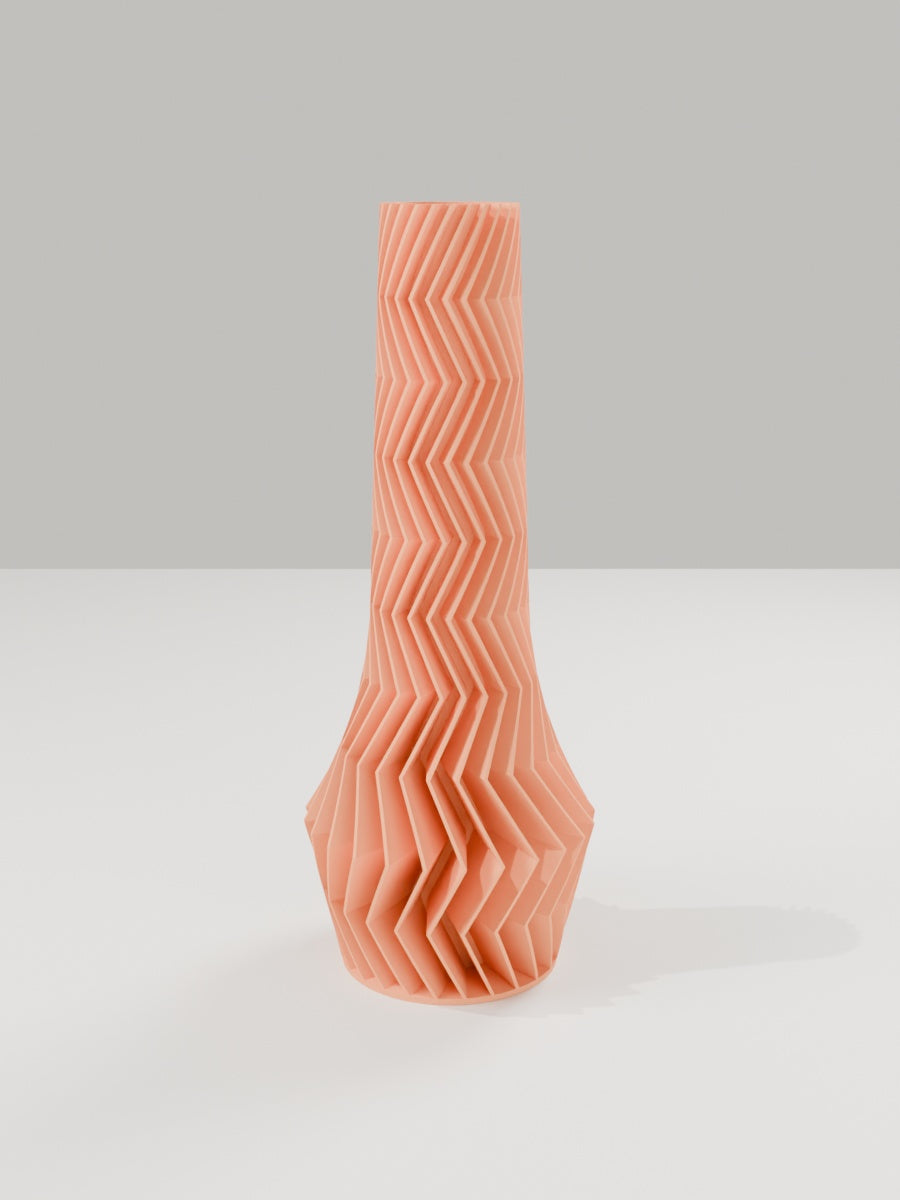 ZigZag Vase No. 04 in Mandarine-Orange – quelia Dekovase aus dem 3D-Druck