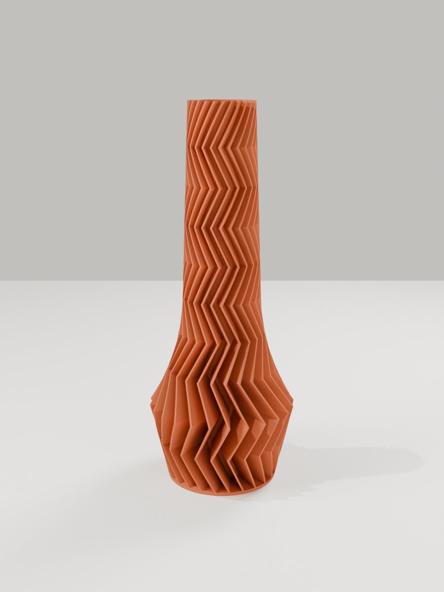 ZigZag Vase No. 04 in Terrakotta – quelia Dekovase aus dem 3D-Druck