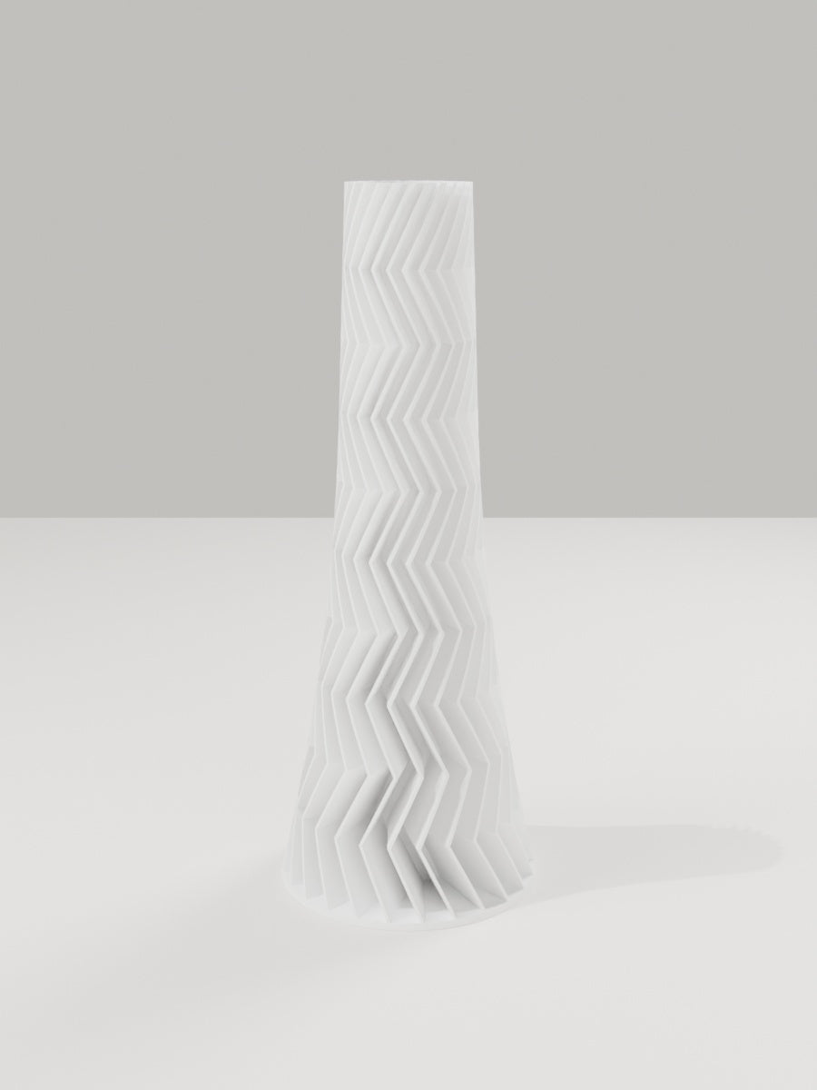 ZigZag Vase No. 05 in Elfenbeinweiß – quelia Dekovase aus dem 3D-Druck