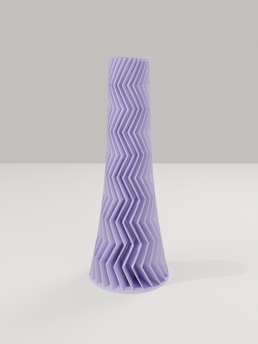 ZigZag Vase No. 05 in Flieder-Violett – quelia Dekovase aus dem 3D-Druck