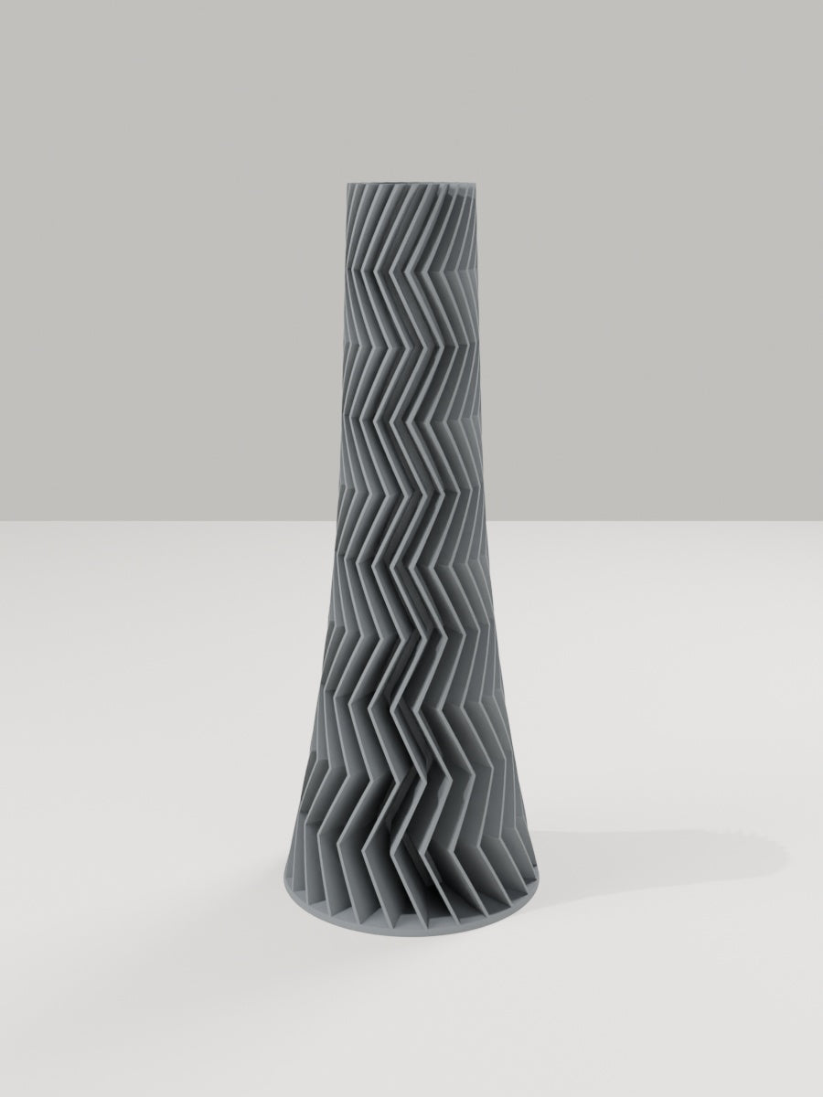 ZigZag Vase No. 05 in Grau – quelia Dekovase aus dem 3D-Druck