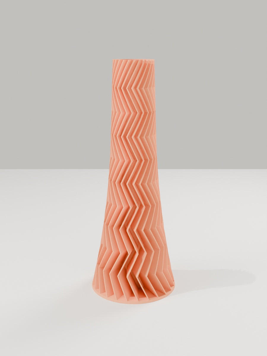 ZigZag Vase No. 05 in Mandarine-Orange – quelia Dekovase aus dem 3D-Druck