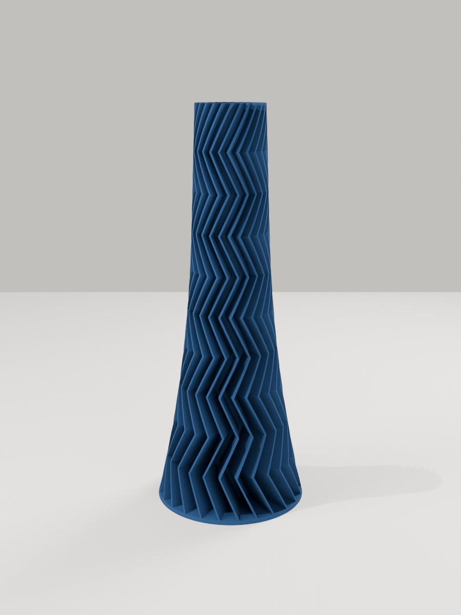 ZigZag Vase No. 05 in Marineblau – quelia Dekovase aus dem 3D-Druck