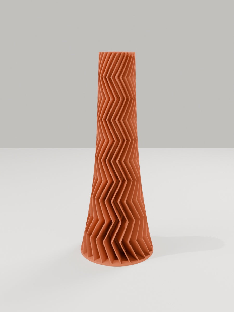 ZigZag Vase No. 05 in Terrakotta – quelia Dekovase aus dem 3D-Druck