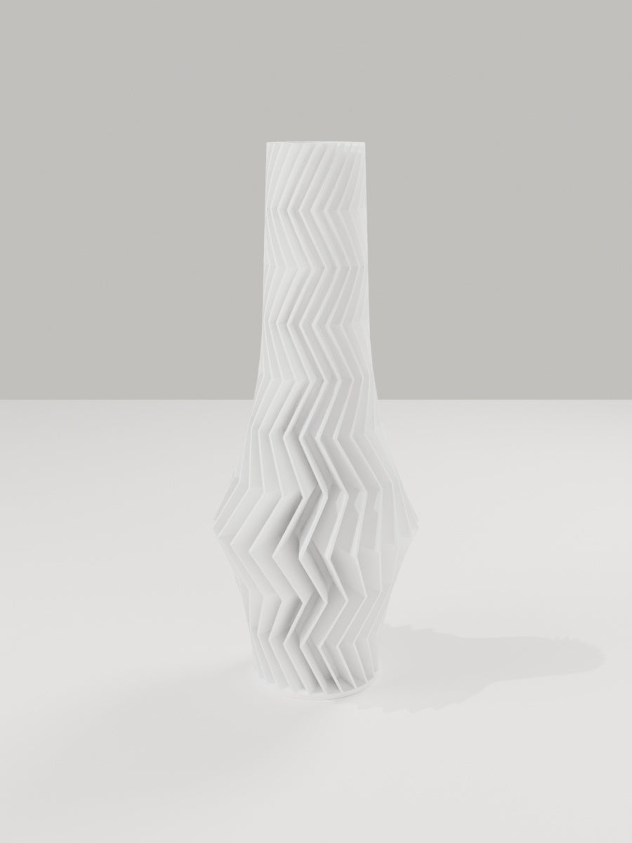 ZigZag Vase No. 06 in Elfenbeinweiß – quelia Dekovase aus dem 3D-Druck