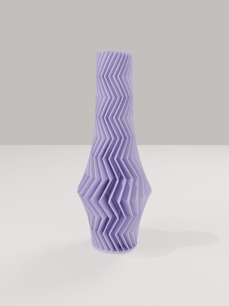 ZigZag Vase No. 06 in Flieder-Violett – quelia Dekovase aus dem 3D-Druck