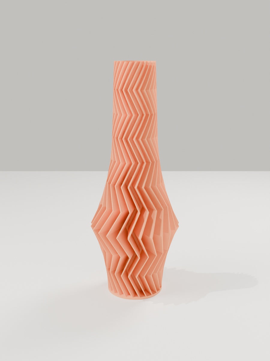 ZigZag Vase No. 06 in Mandarine-Orange – quelia Dekovase aus dem 3D-Druck