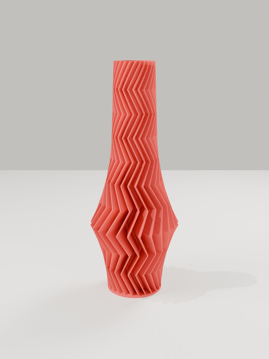 ZigZag Vase No. 06 in Scharlachrot – quelia Dekovase aus dem 3D-Druck