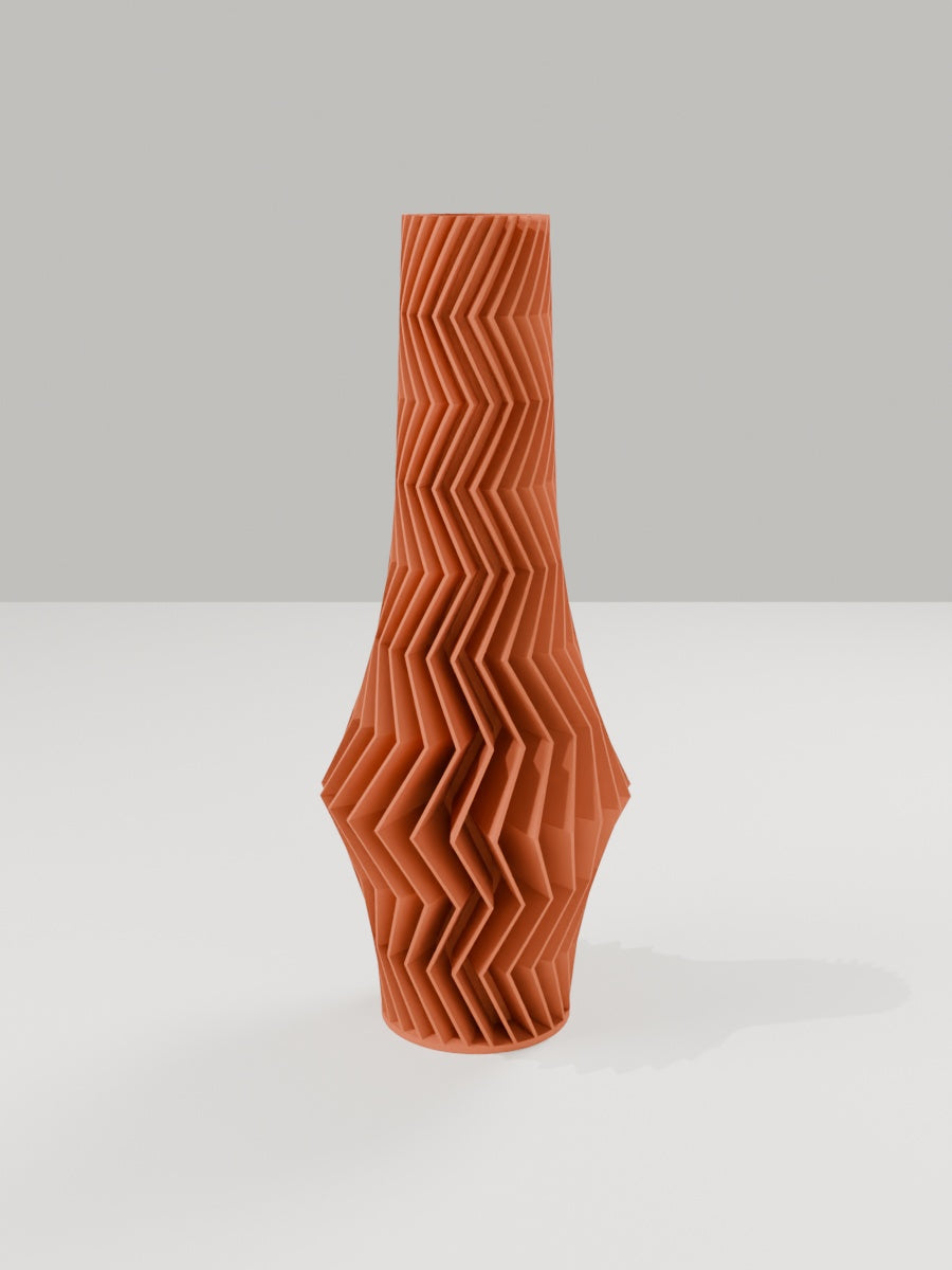 ZigZag Vase No. 06 in Terrakotta – quelia Dekovase aus dem 3D-Druck