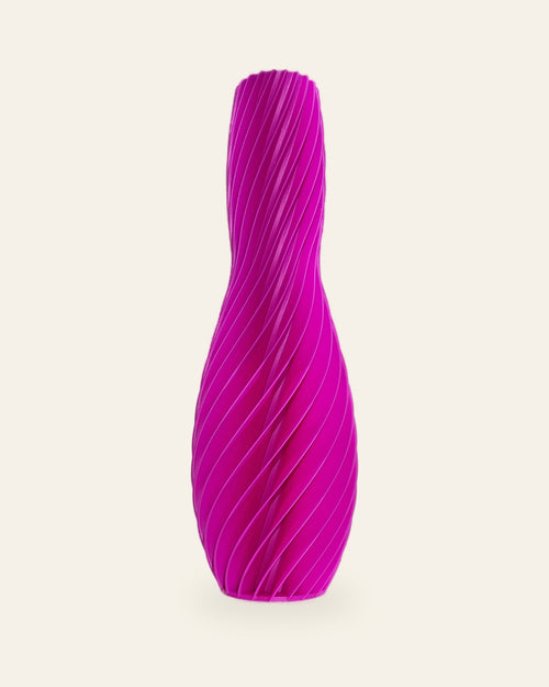 Spiral Bogen · Magenta – 3D-gedruckte Dekovase von quelia