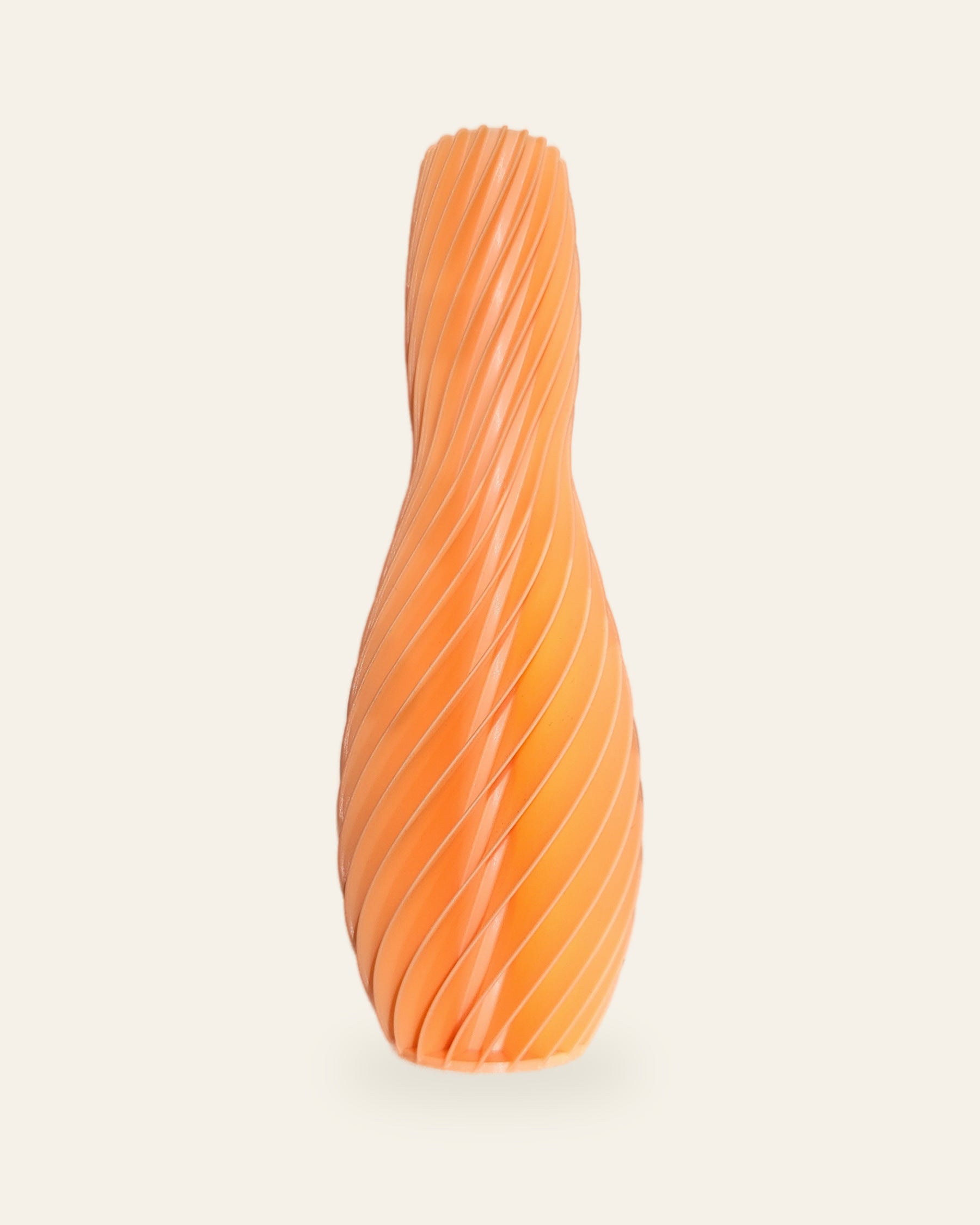 Spiral Bogen · Orange – 3D-gedruckte Dekovase von quelia