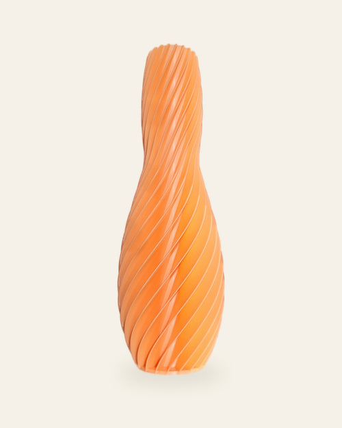 Spiral Bogen · Orange – 3D-gedruckte Dekovase von quelia