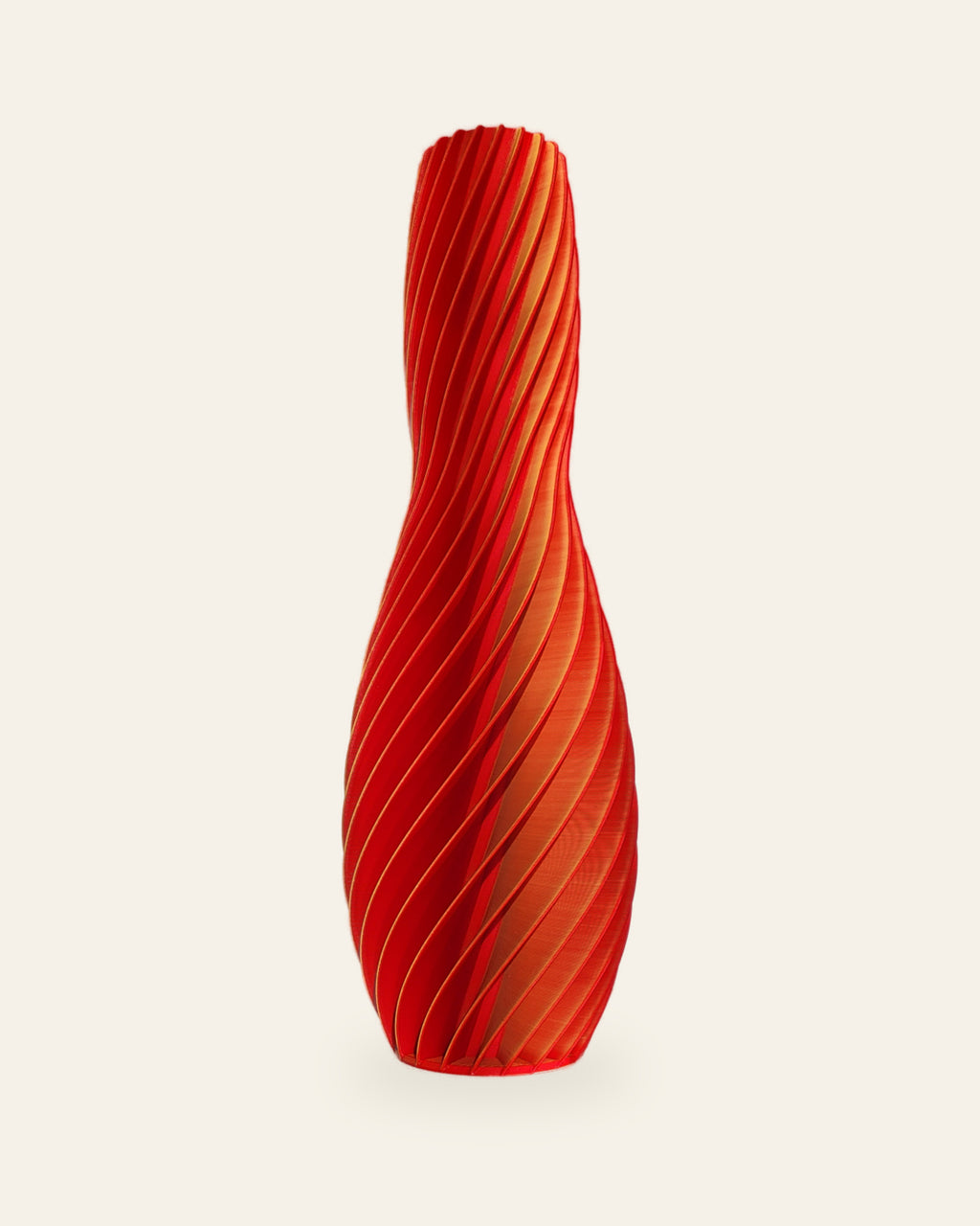 Spiral Bogen · Gelb-Orange – 3D-gedruckte Dekovase von quelia – andere Ansicht