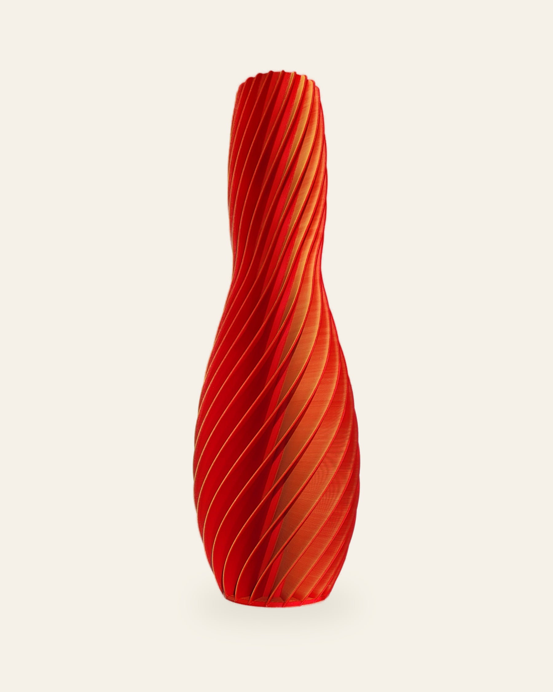 Spiral Bogen · Gelb-Orange – 3D-gedruckte Dekovase von quelia – andere Ansicht
