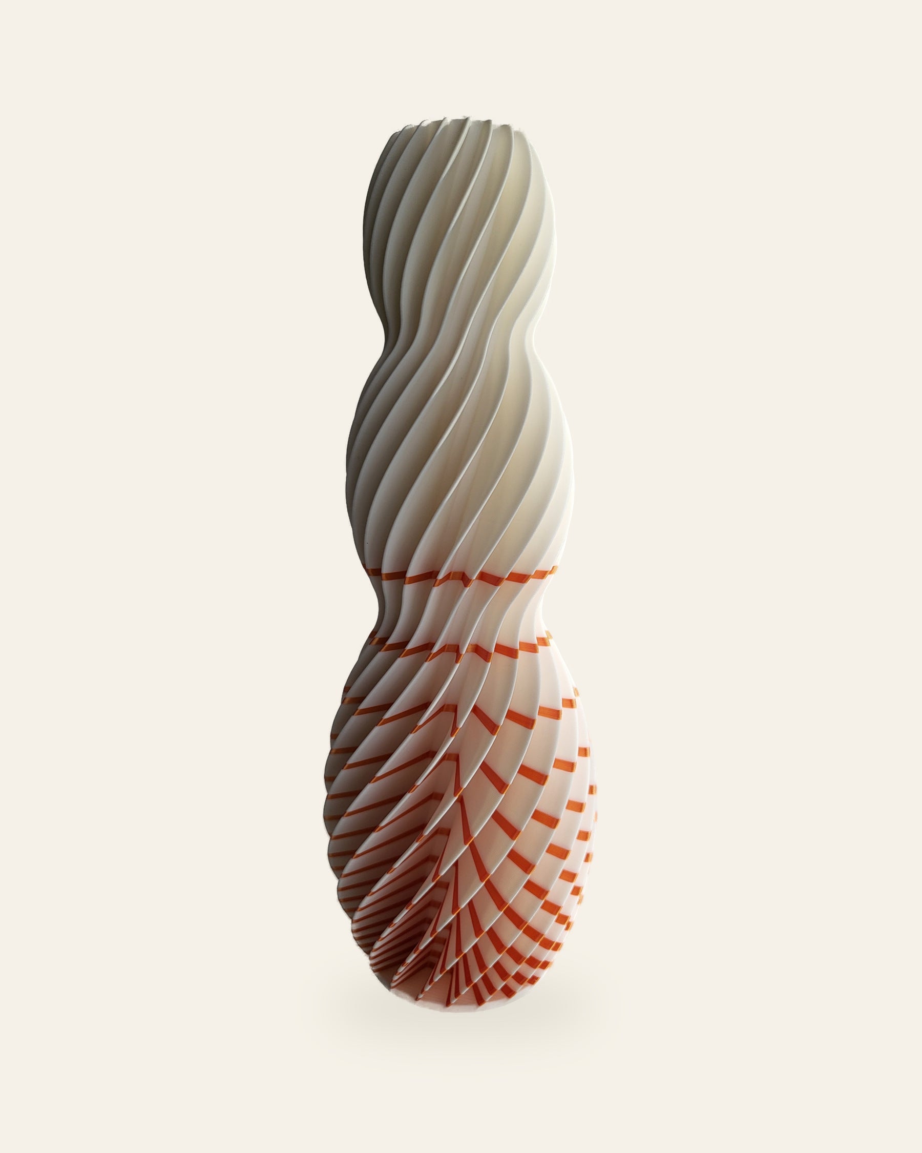 Wave Kaskade · GLUT – Elfenbein mit Silk-Orange-Bändern, von quelia aus Schwäbisch Hall