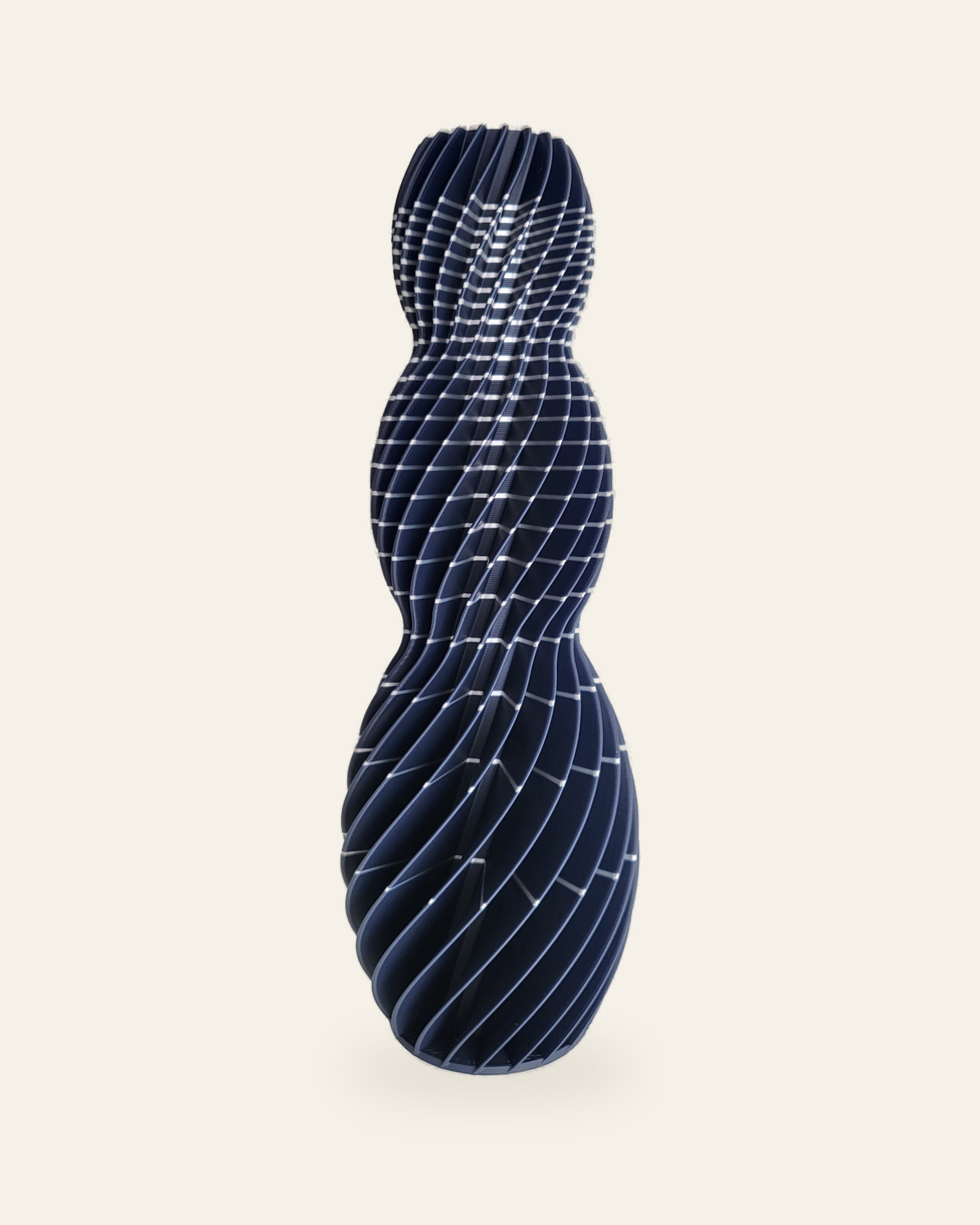 Spiral Kaskade · Tiefsee – 3D-gedruckte Dekovase von quelia