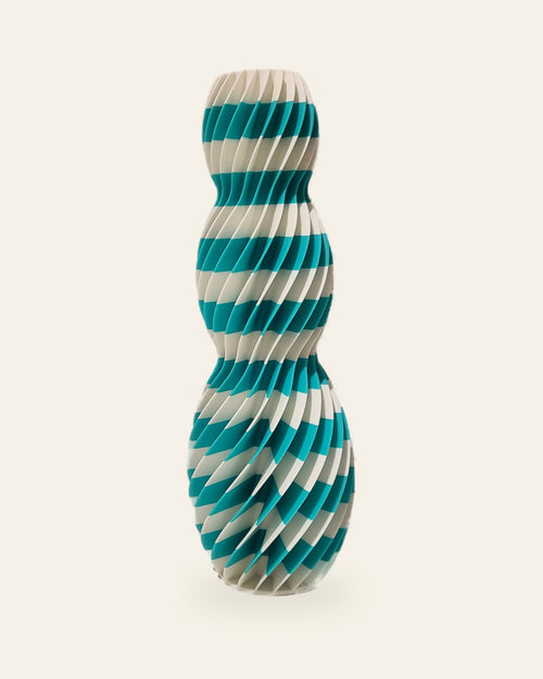 Spiral Kaskade · Gletscher – 3D-gedruckte Dekovase von quelia