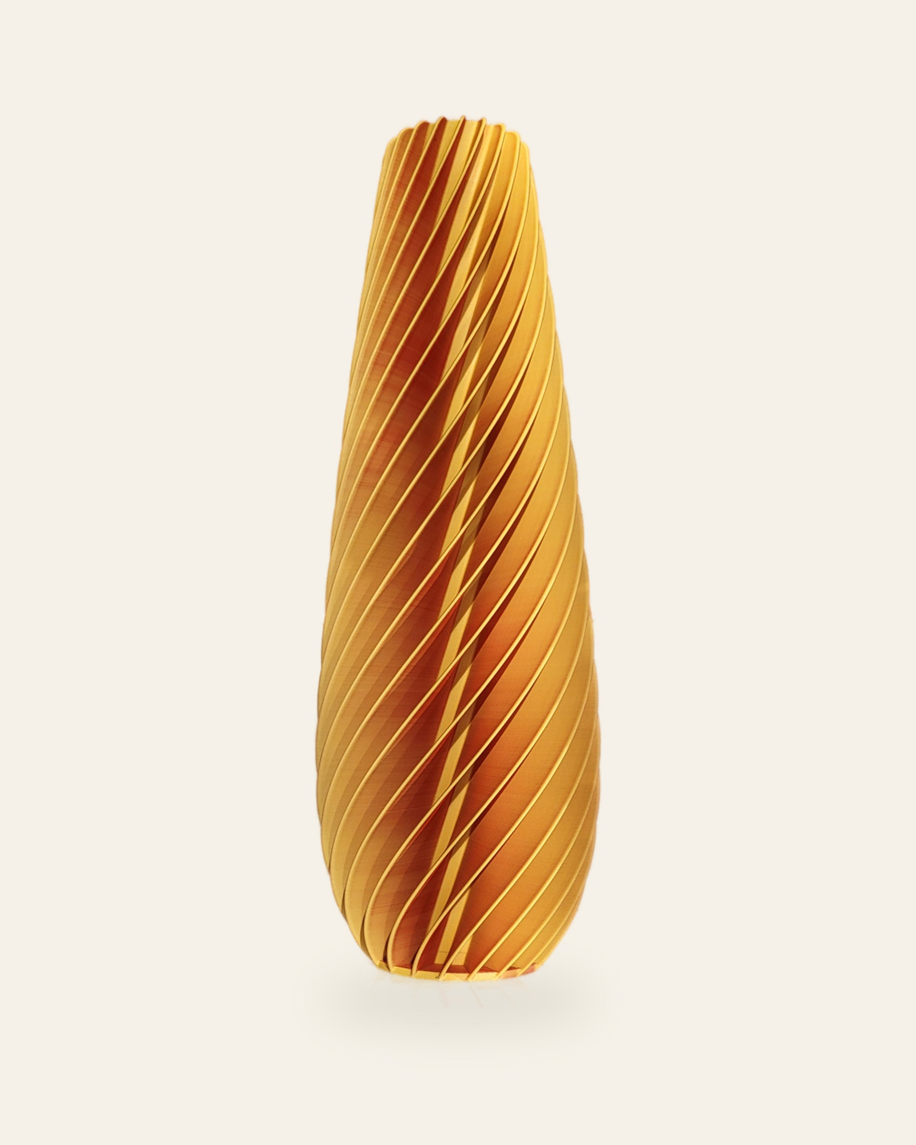 Spiral Kegel · Gelb – 3D-gedruckte Dekovase von quelia