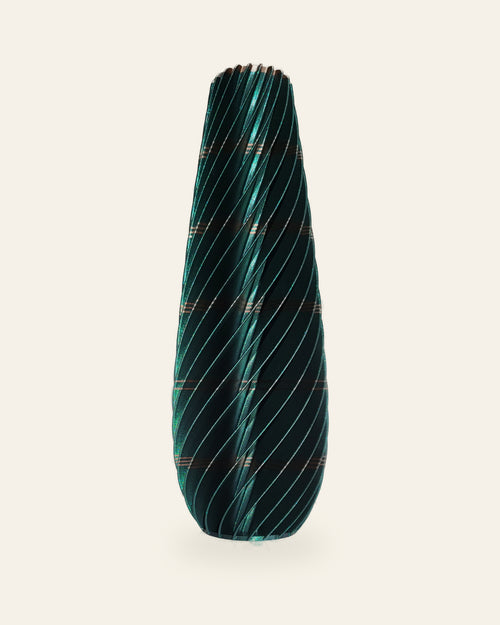 Spiral Kegel · Petrol – 3D-gedruckte Dekovase von quelia