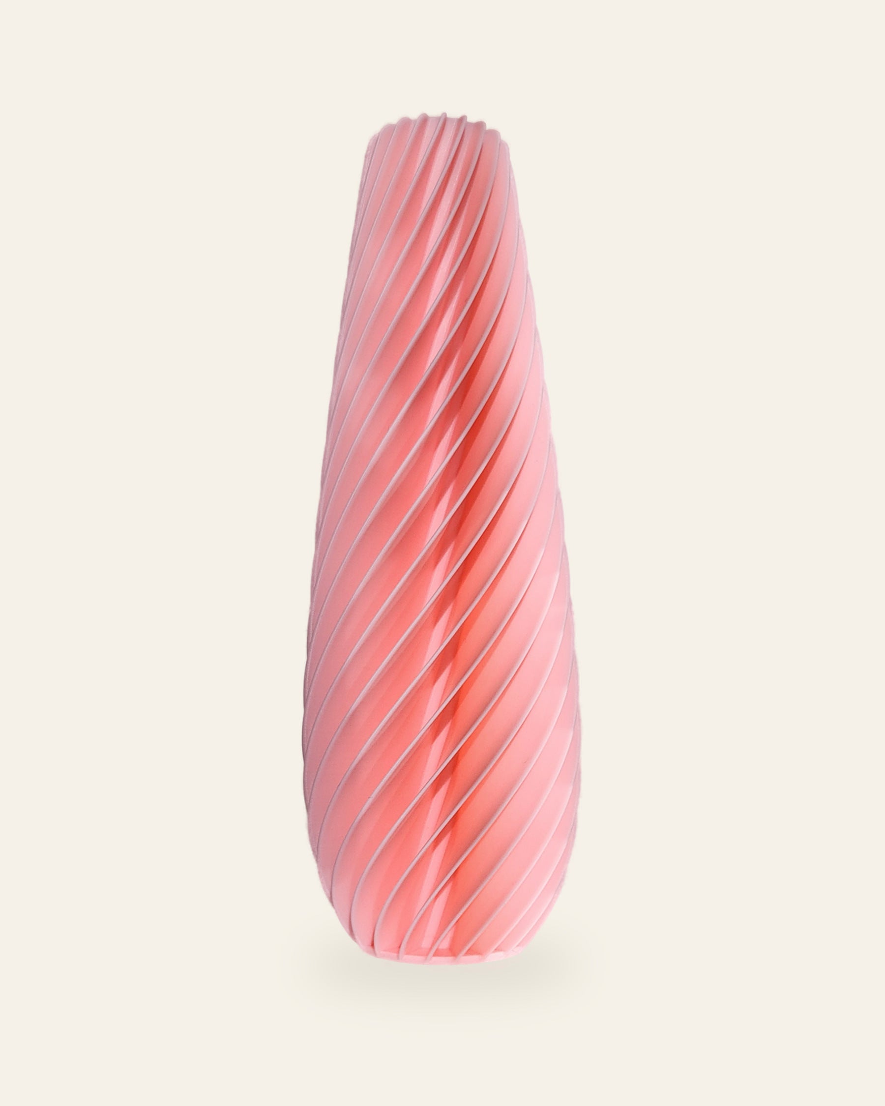 Spiral Kegel · Rosa – 3D-gedruckte Dekovase von quelia