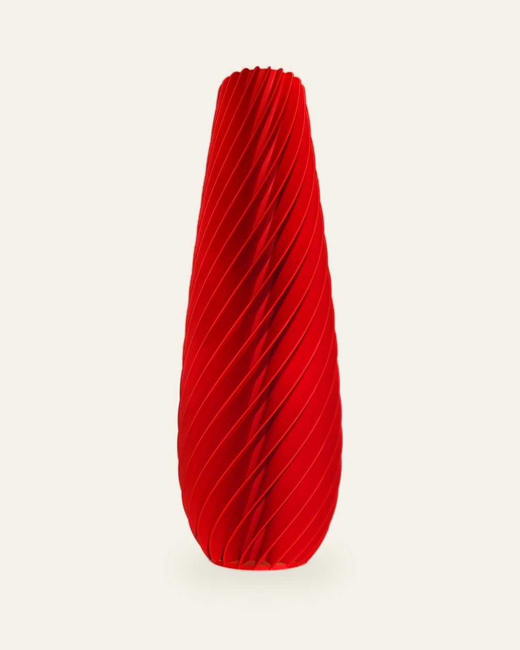 Spiral Kegel · Rot-Orange – 3D-gedruckte Dekovase von quelia – andere Ansicht