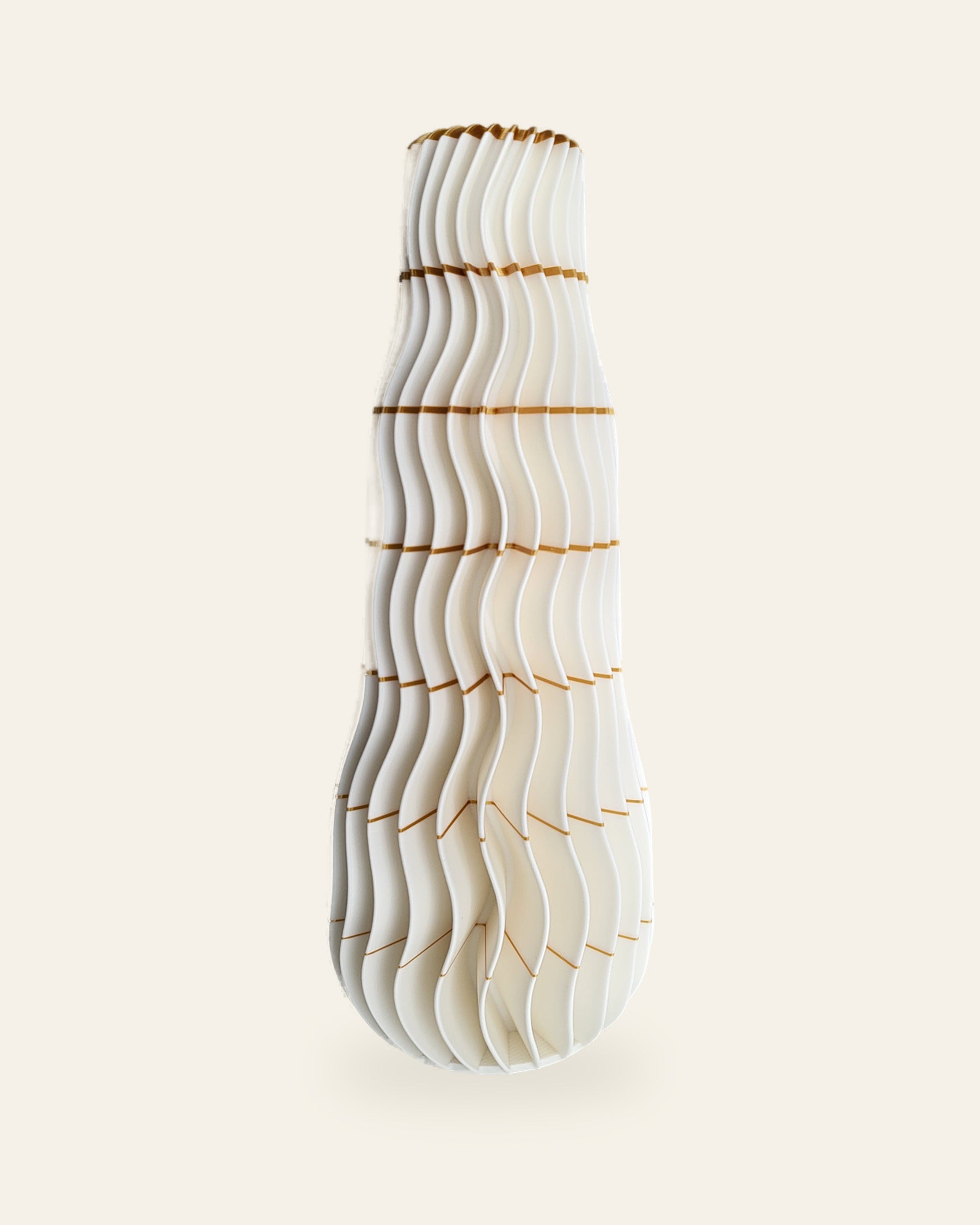 Wave Säule · Kupferstich – 3D-gedruckte Dekovase von quelia