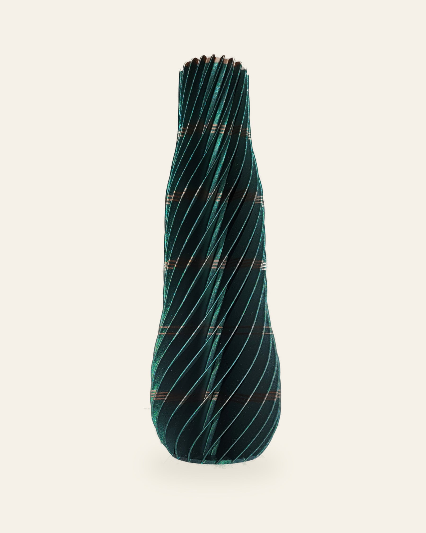 Spiral Säule · Petrol – 3D-gedruckte Dekovase von quelia