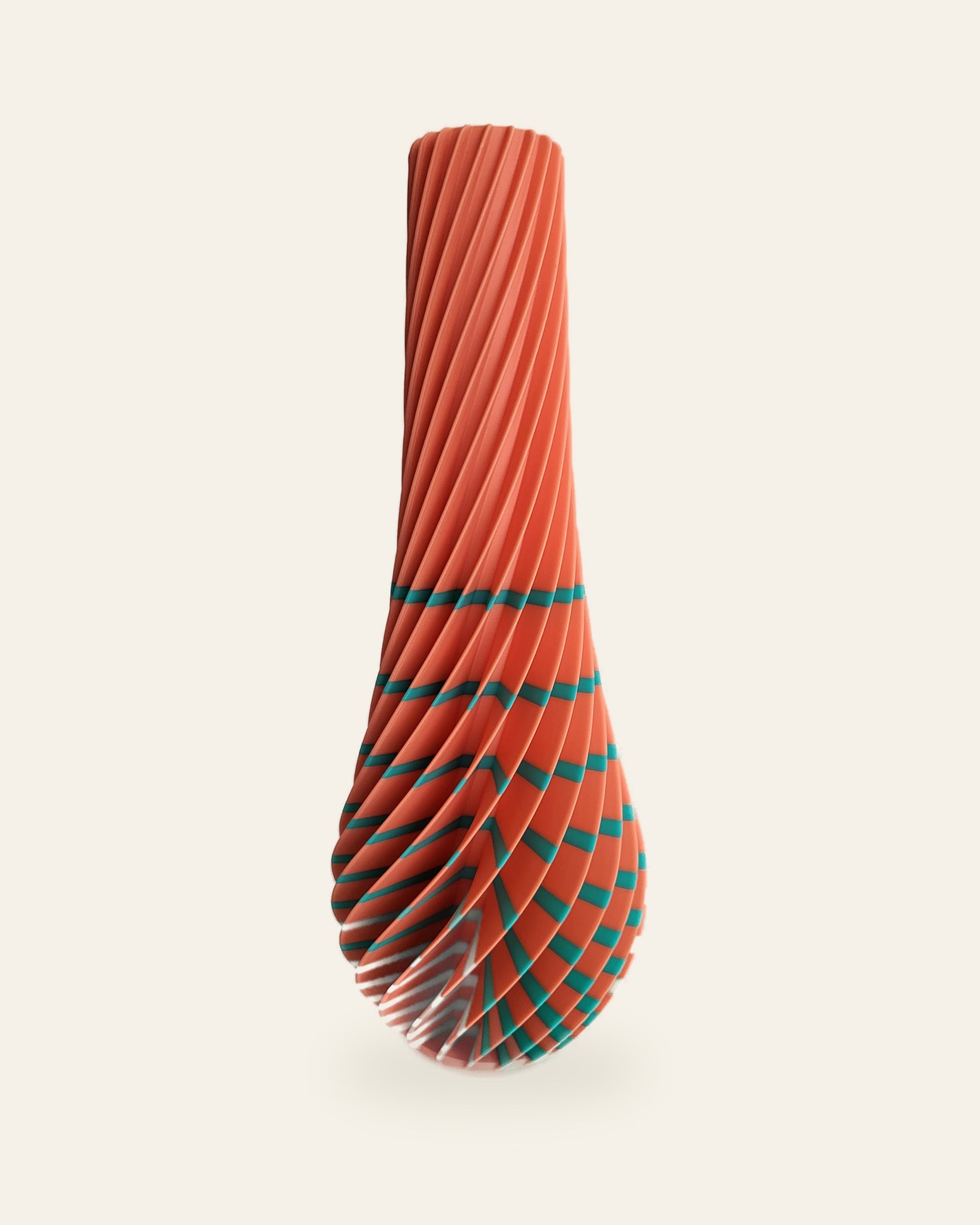 Spiral Tropfen · Koralle – 3D-gedruckte Dekovase von quelia aus Schwäbisch Hall