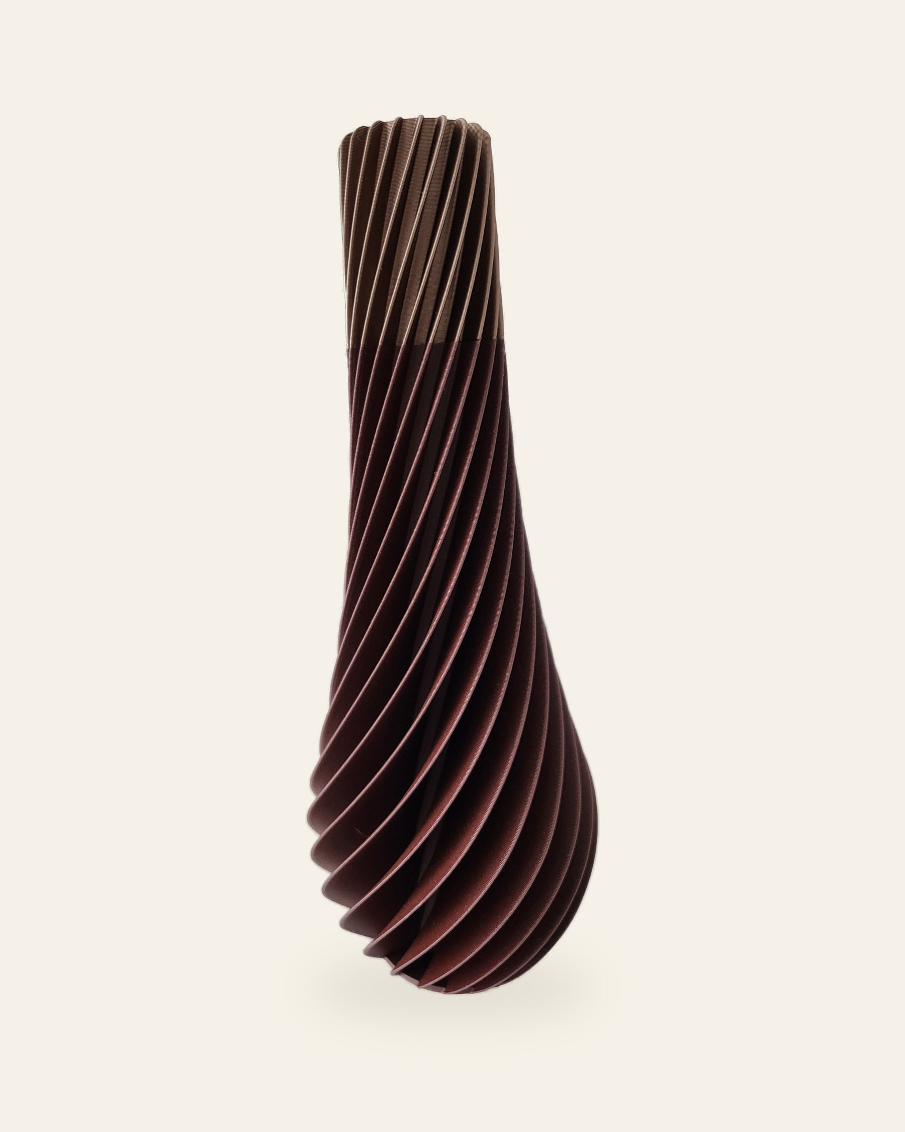Spiral Tropfen · Kupfer – 3D-gedruckte Dekovase von quelia