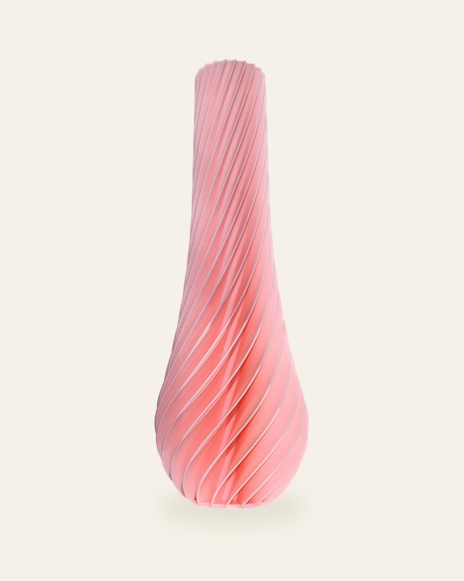 Spiral Tropfen · Rosa – 3D-gedruckte Dekovase von quelia