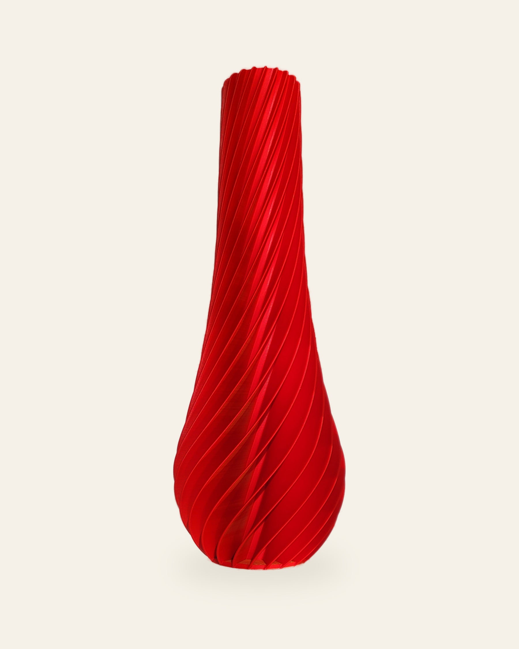 Spiral Tropfen · Rot-Orange – 3D-gedruckte Dekovase von quelia – andere Ansicht